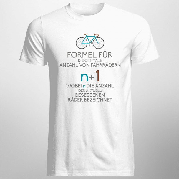 Formel für die optimale Anzahl von Fahrrädern v2 - Herren und Damen t-shirt mit Aufdruck Formel für die optimale Anzahl von Fahrrädern v2 - Herren und Damen t-shirt mit Aufdruck