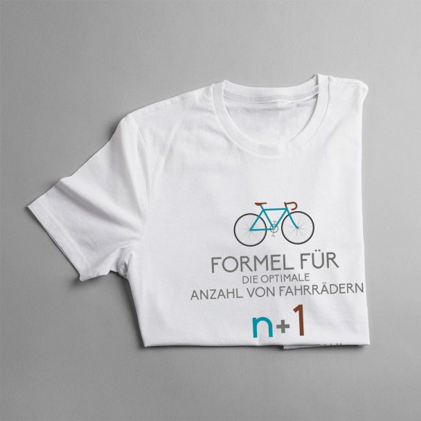 Formel für die optimale Anzahl von Fahrrädern v2 - Herren und Damen t-shirt mit Aufdruck Formel für die optimale Anzahl von Fahrrädern v2 - Herren und Damen t-shirt mit Aufdruck