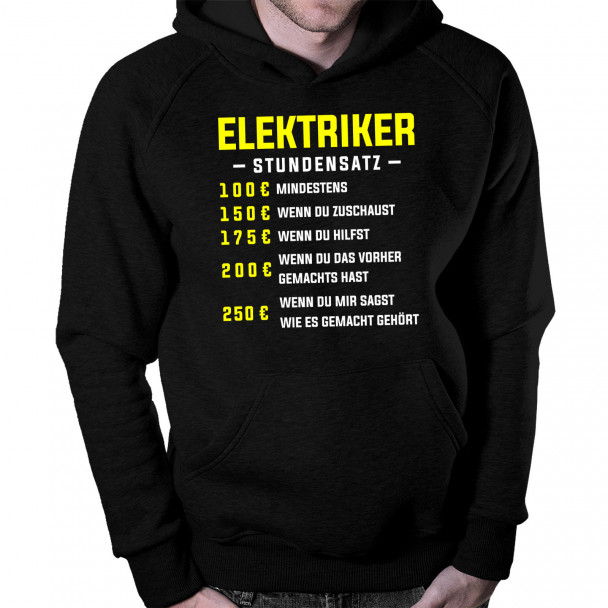 Elektriker - Stundensatz - Herren-Sweatshirt mit Aufdruck