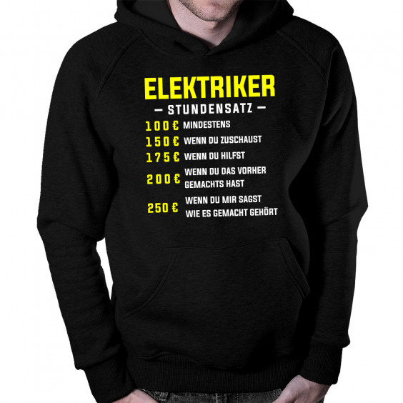 Elektriker - Stundensatz - Herren-Sweatshirt mit Aufdruck