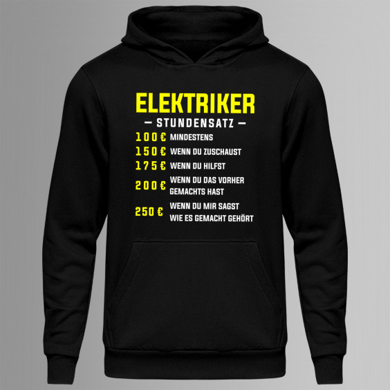 Elektriker - Stundensatz - Herren-Sweatshirt mit Aufdruck