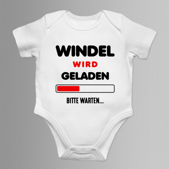Windel wird geladen – bitte warten - Säuglings-Body mit Aufdruck