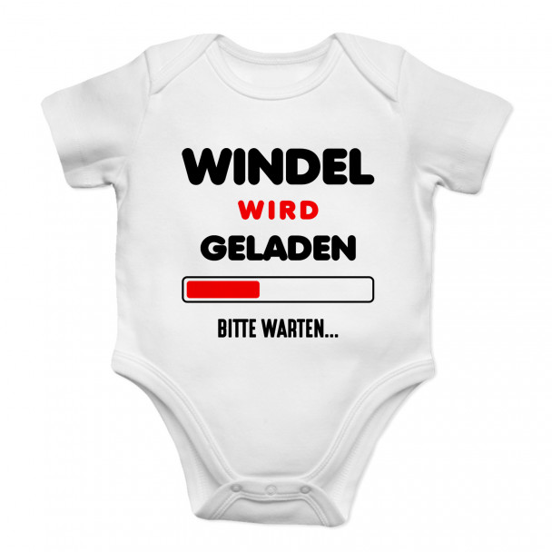 Windel wird geladen – bitte warten - Säuglings-Body mit Aufdruck