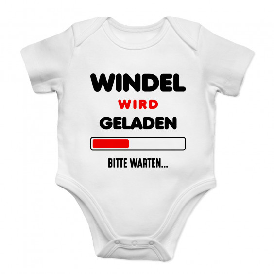 Windel wird geladen – bitte warten - Säuglings-Body mit Aufdruck