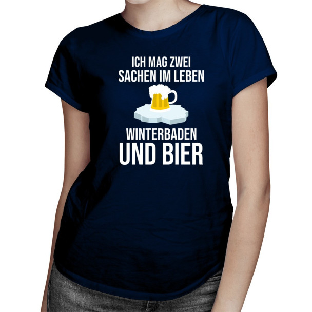 Ich mag zwei Sachen im Leben Winterbaden und Bier