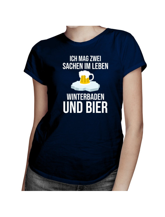 Ich mag zwei Sachen im Leben Winterbaden und Bier