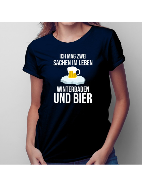 Ich mag zwei Sachen im Leben Winterbaden und Bier