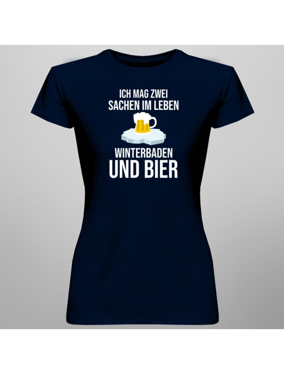 Ich mag zwei Sachen im Leben Winterbaden und Bier