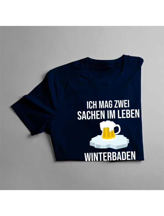 Ich mag zwei Sachen im Leben Winterbaden und Bier