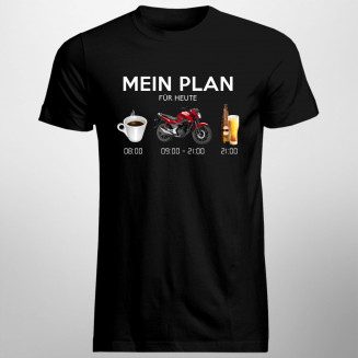 Mein Plan für heute: Kaffee, Motorrad, Bier - Herren t-shirt mit Aufdruck