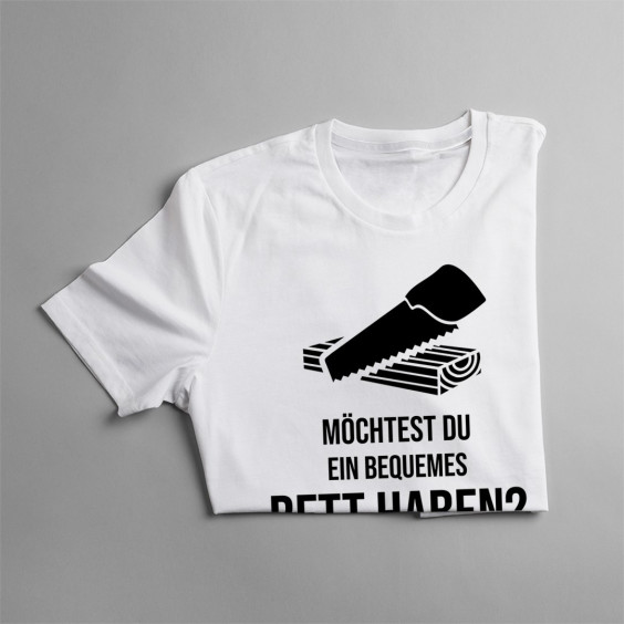 Möchtest du ein bequemes Bett haben? Schlaf mit einem Tischler